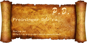 Preininger Dóra névjegykártya